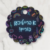 Neon Purim Bedankjes Labels (Voorkant)