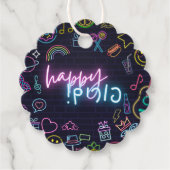 Neon Purim Bedankjes Labels (Voorkant)