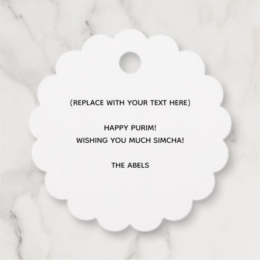 Neon Purim Bedankjes Labels (Achterkant)