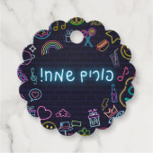 Neon Purim Bedankjes Labels (Voorkant)