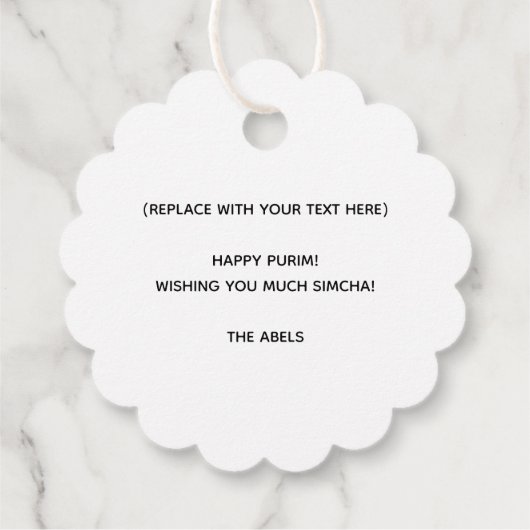 Neon Purim Bedankjes Labels (Achterkant)