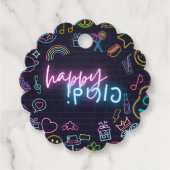Neon Purim Bedankjes Labels (Voorkant)