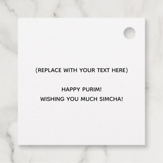 Neon Purim Card Bedankjes Labels (Achterkant)