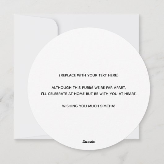 Neon Purim Feestdagenkaart (Achterkant)