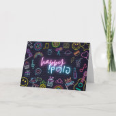 Neon Purim Kaart (Voorkant)