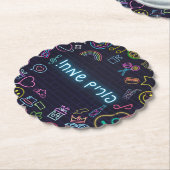 Neon Purim Kartonnen Onderzetters (Gekanteld)