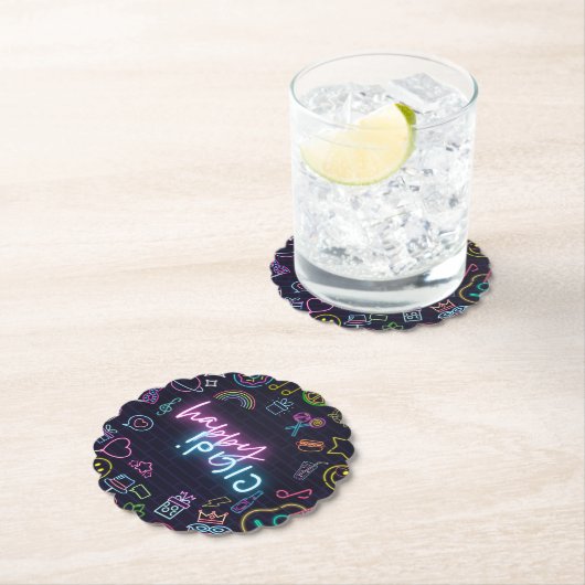 Neon Purim Kartonnen Onderzetters (Insitu)