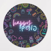 Neon Purim Labels (Design 2)