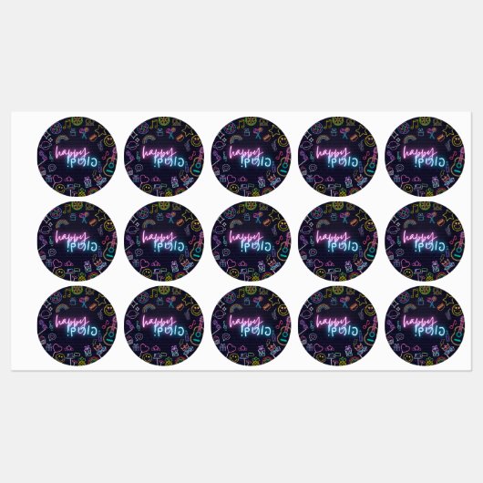 Neon Purim Labels (Vel)