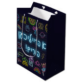 Neon Purim Medium Cadeauzakje (Voorkant Gekanteld)