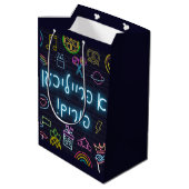 Neon Purim Medium Cadeauzakje (Achterkant Gekanteld)