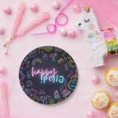 Neon Purim Papieren Bordje (Feest)