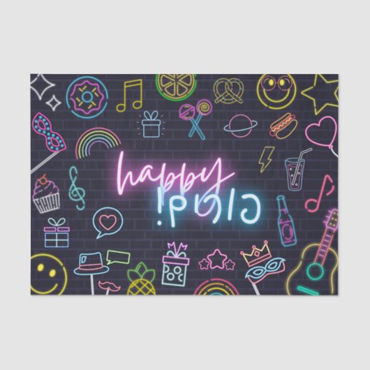 Neon Purim Tissuepapier (Voorkant)