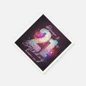 Neon Purple Disco Ball Music Notes 21st Birthday Servet (Hoek)