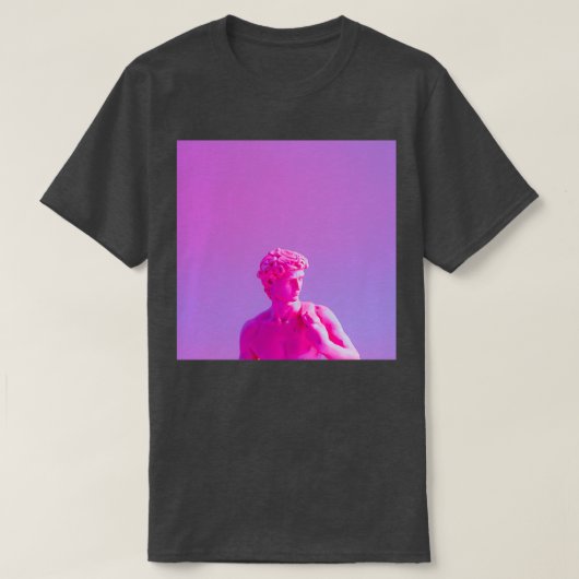Neon purple vaporwave sculpture t-shirt (Design voorkant)