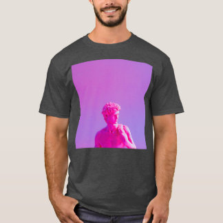 Neon purple vaporwave sculpture t-shirt