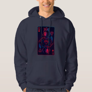 Neon Queen of Hearts - Retro-futuristische synthwa Hoodie