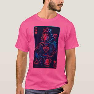 Neon Queen of Hearts - Retro-futuristische synthwa T-shirt