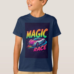 Neon Race Auto Jongens Snelheid Trail Pret 🏁 T-shirt