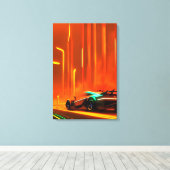Neon Race Night 3000 - Ken Gage Art Canvas Afdruk (Insitu (Houten vloer))