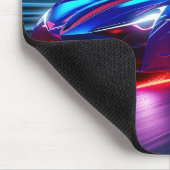 Neon Racer: futuristische supercar in Cyberpunk Ci Muismat (Hoek)