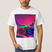 **Neon Racer T-Shirt – 80s Retro-Futuristische Spo (Voorkant)