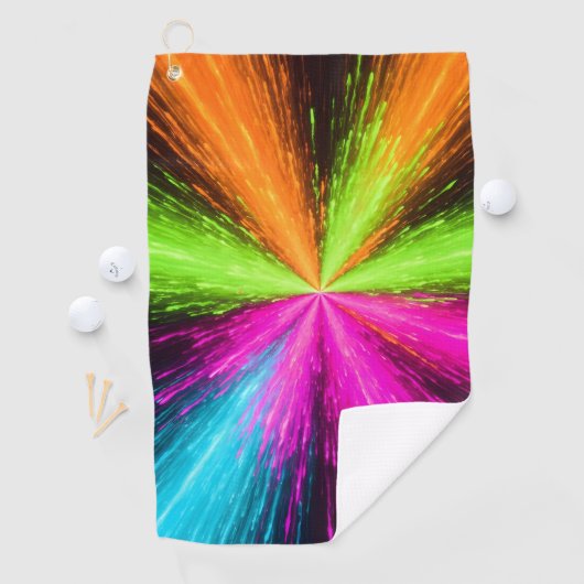 Neon Radial Burst Explosion Golfhanddoek (Insitu)