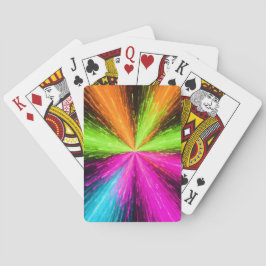 Neon Radial Burst Explosion Pokerkaarten