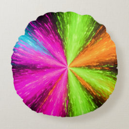 Neon Radial Burst Explosion Rond Kussen