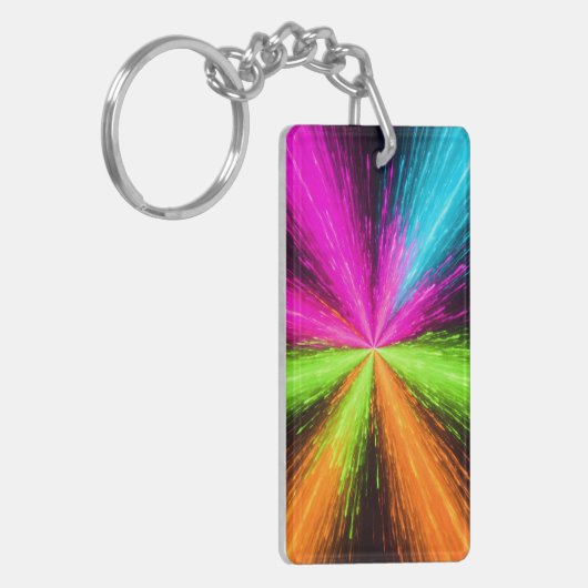 Neon Radial Burst Explosion Sleutelhanger (Voorkant Links)