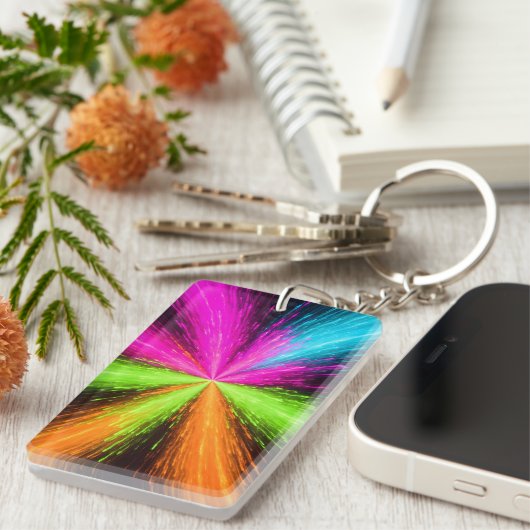 Neon Radial Burst Explosion Sleutelhanger (Voorkant Rechts)