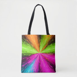 Neon Radial Burst Explosion Tote Bag