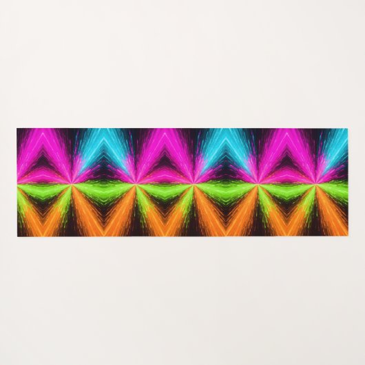 Neon Radial Burst Explosion Yogamat (Achterkant (horizontaal))