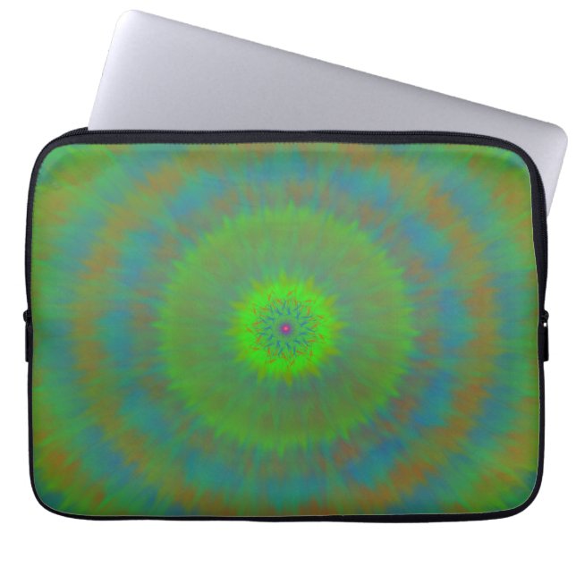 Neon Radial Ripple Laptop Sleeve (Voorkant)