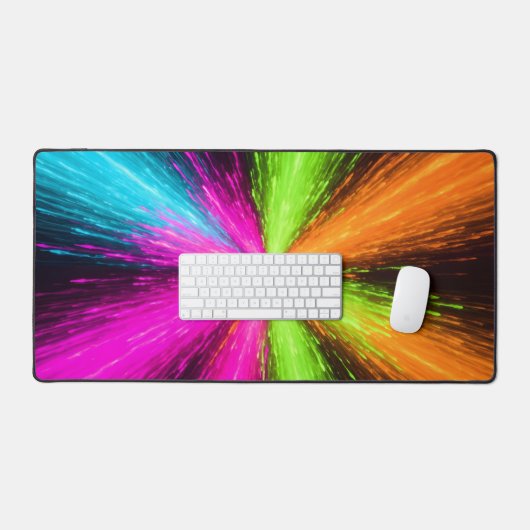 Neon radiale burst-explosie bureaumat (Keyboard & Muis)