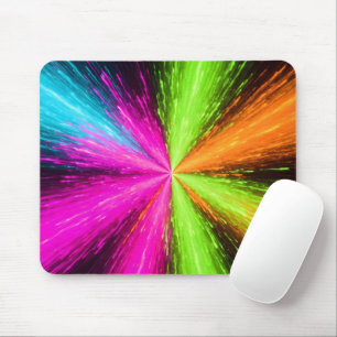 Neon radiale burst-explosie muismat