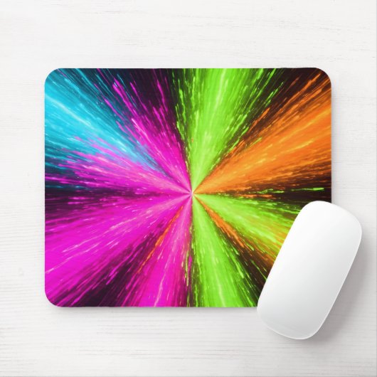 Neon radiale burst-explosie muismat (Met muis)