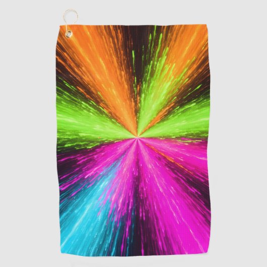 Neon Radiale Uitbarsting Explosie Golfhanddoek (Voorkant)