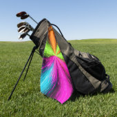 Neon Radiale Uitbarsting Explosie Golfhanddoek (Groen)