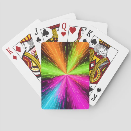 Neon Radiale Uitbarsting Explosie Pokerkaarten (Achterkant)