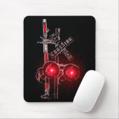 Neon Railroad Crossing Signal Muismat (Met muis)