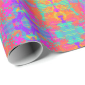 Neon Rainbow Abstract Inkblot Paint Wrapping Paper Cadeaupapier (Rol Hoek)