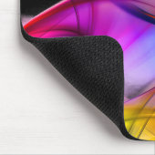 Neon Rainbow Abstract op zwart Muismat (Hoek)