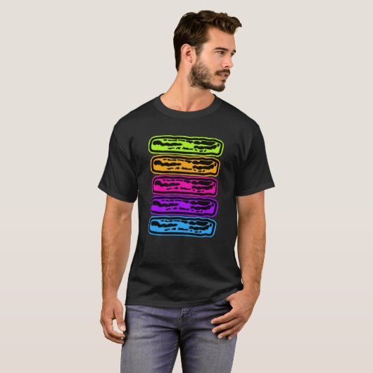 Neon Rainbow Bacon Lover T-shirt (Voorkant volledig)