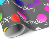 Neon Rainbow Birthday Polka Dots Cadeaupapier (Rol Hoek)
