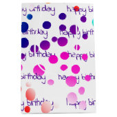 Neon Rainbow Birthday Polka Dots Medium Cadeauzakje (Voorkant)