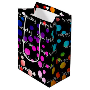 Neon Rainbow Birthday Polka Dots Medium Cadeauzakje