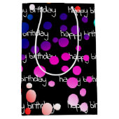 Neon Rainbow Birthday Polka Dots Medium Cadeauzakje (Voorkant)