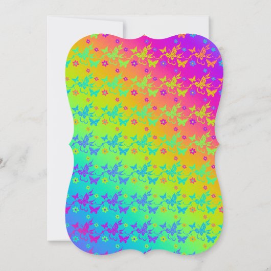 Neon Rainbow Butterflies Kaart (Achterkant)