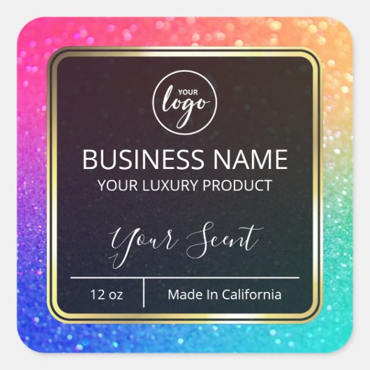 Neon Rainbow Colored Candle Labels (Voorkant)